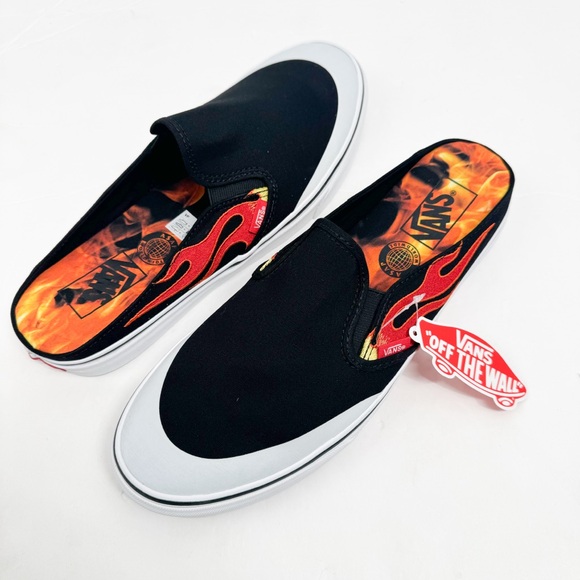 Vans x A$AP Worldwide Classic Slip-On Mules Black Flame - Picture 7 of 16
